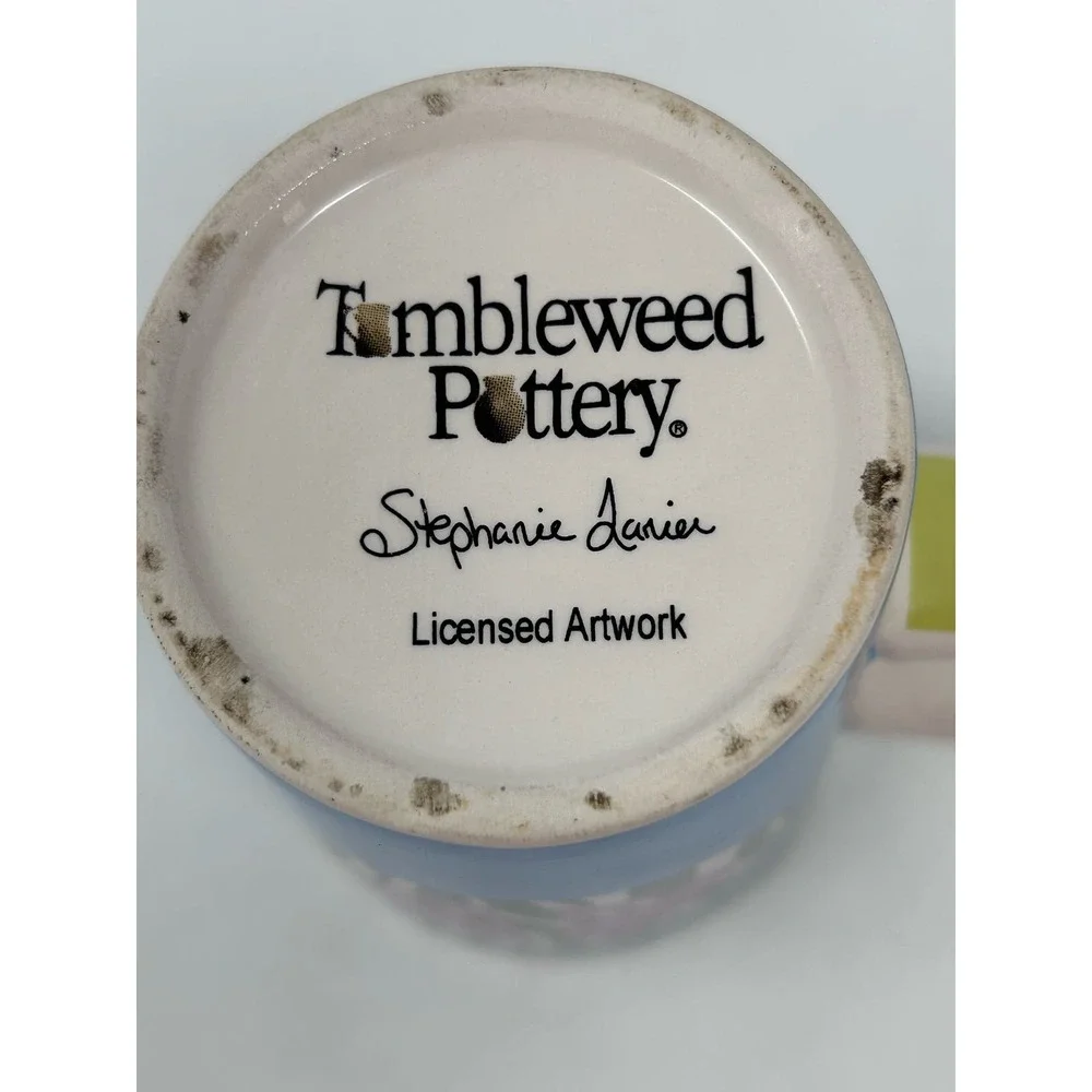 Tumbleweed Pottery‎ Stephanie Larier Peace Tall Mug Blue Black Purple Green 6